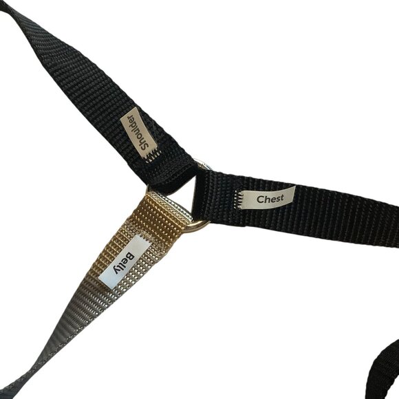 Pet Safe Easy Walk Dog Harness Medium Black Tan Adjustable Nylon No-Pull Train - Picture 5 of 7